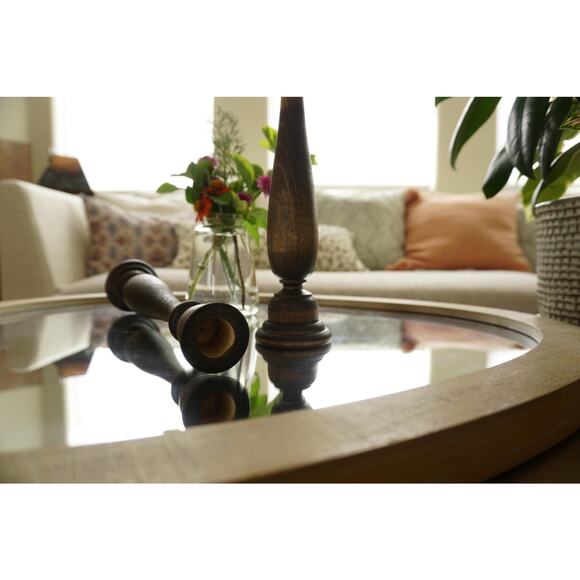 Wooden candle holders set of 2 - Picture 3 of 4